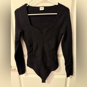 A&F Black Long Sleeve Women's Bodysuit